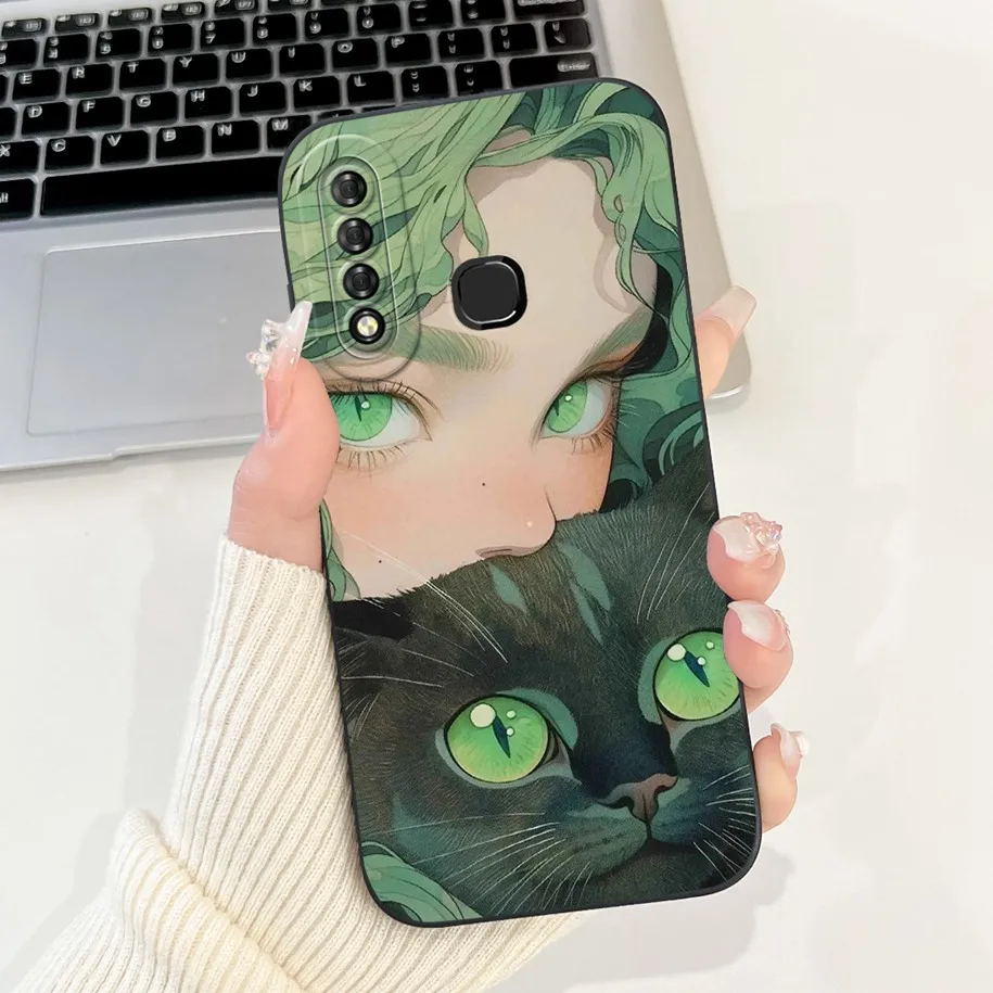 For Infinix S4 2019 Case X626 X626B X610B Cover Cute Panda Cartoon Shockproof Silicone Soft Cases Smart 3 Plus Funda