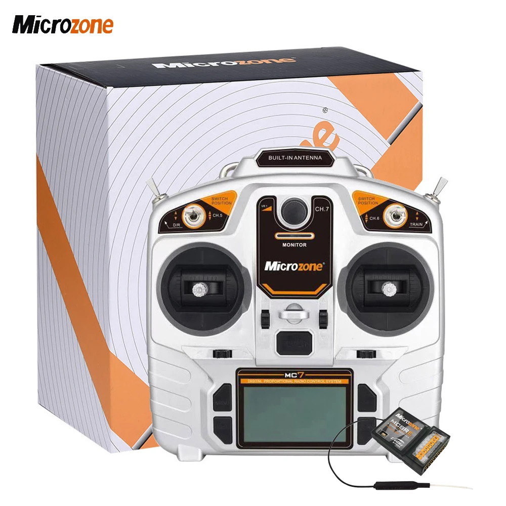 

MicroZone MC7 4,5-8,5 в 2,4 ГГц 7CH RC самолет дистанционное управление передатчик MC8RE приемник для радиоуправляемого самолета с фиксированным крылом тр...
