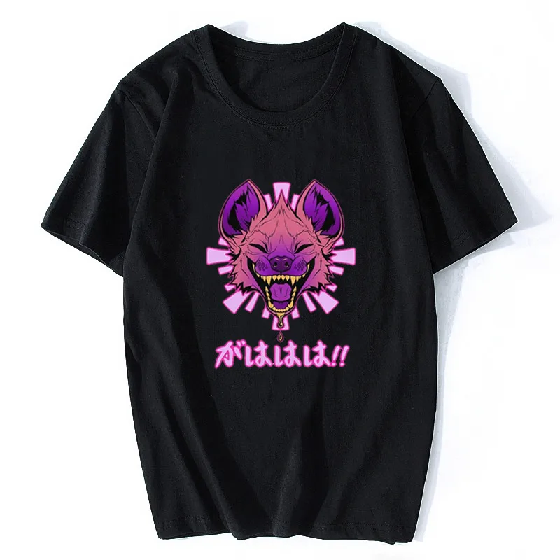 

Kawaii Japan Vaporwave Hyena T Shirt Men Women Casual Top Harajuku Graphic Tshirts Men Cotton t-shirt Streetwear Oversize