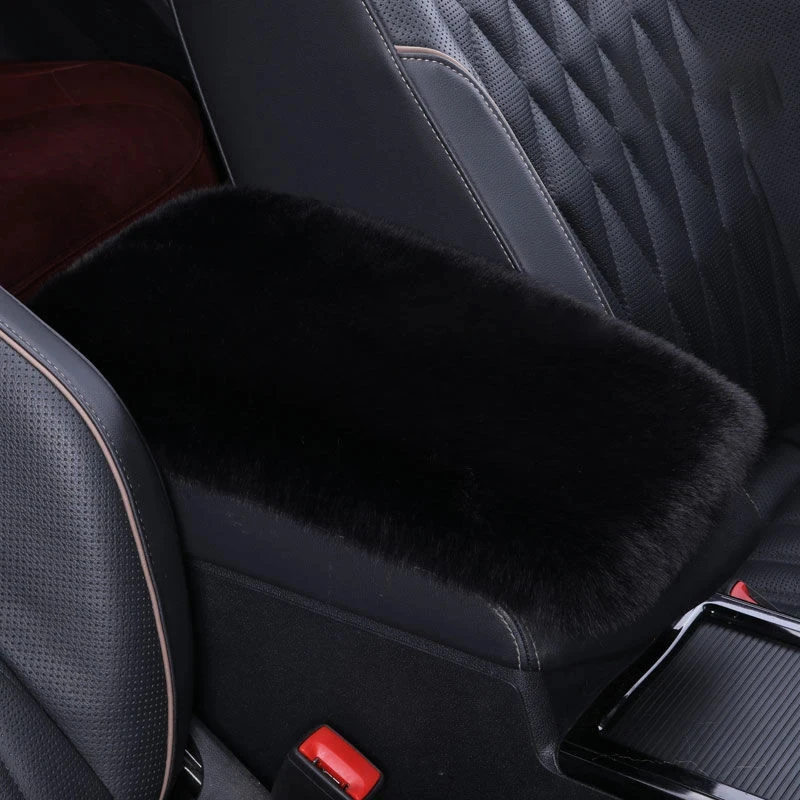 

Soft Furry Polyester Car Armrest Box Pad Cover Center Console Box Armrest Pad Cushion Women Accessories Universal Fit Pink Women
