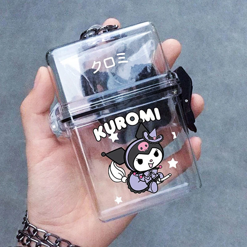 

Sanrioed Clear Mini Crossbody Bag Anime Kuromi Sailor Moon Women Square Cigarette Case Lipstick Box Earphone Coin Organizer Bags
