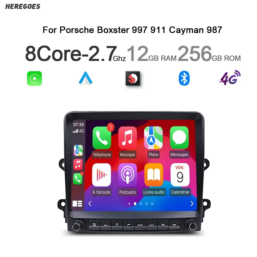 Android 14 Автомобильный радиоприемник GPS-навигация 256 ГБ Wi-Fi GPS Carplay Мультимедийный