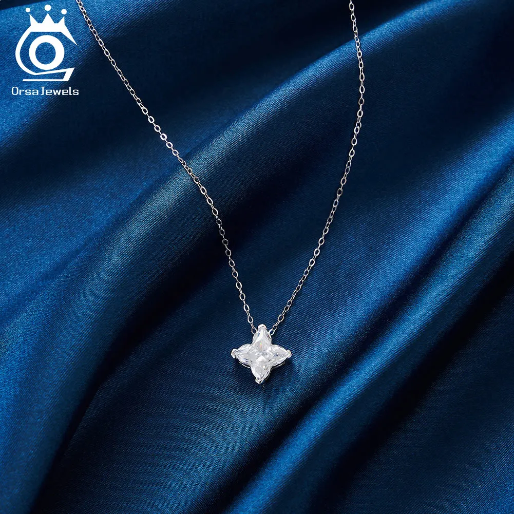 ORSA JEWELS Блестящая подвеска из стерлингового серебра 925 пробы с прозрачным