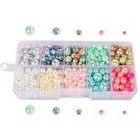 540pcs colorful imitation pearl mix 4 10mm round beads with holes diy dress bracelet charm necklace beads for jewelry making
