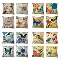household supplies flowers and birds butterfly printed pillowcase linen american retro bed head cushion cover