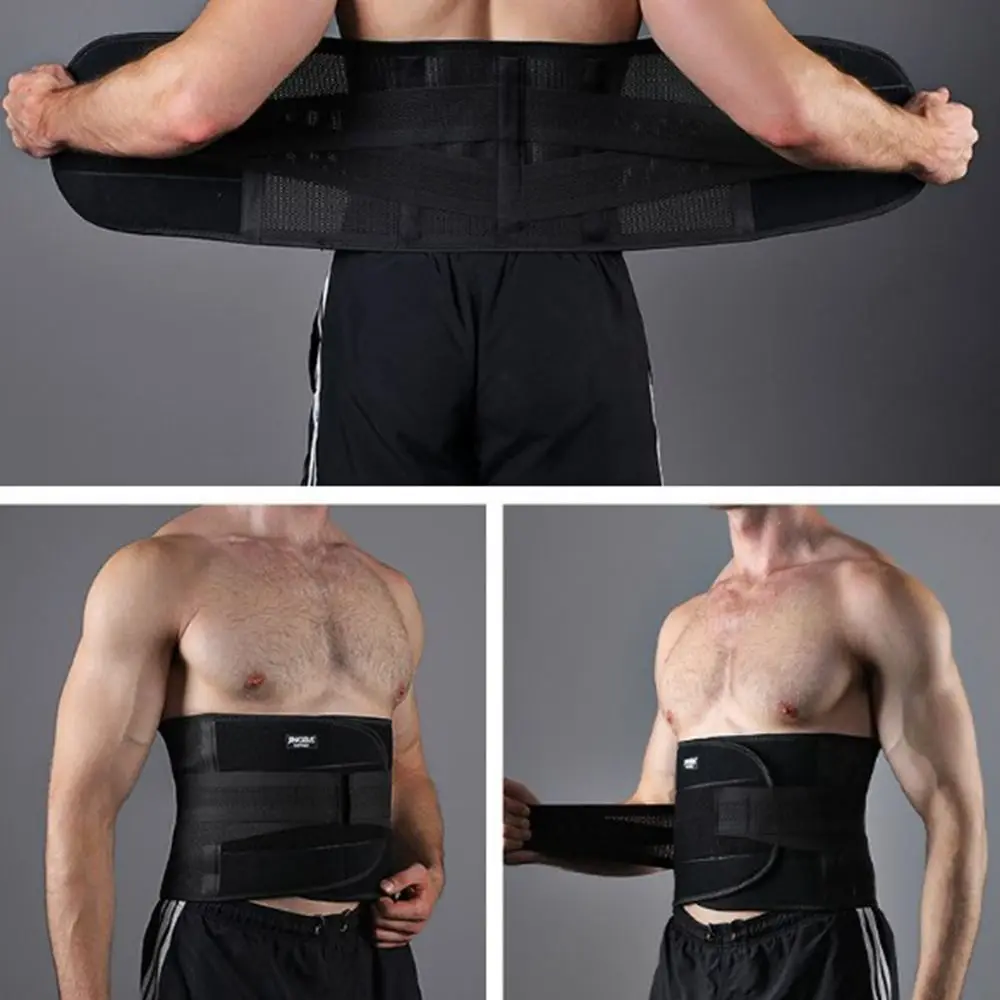 Двойной регулируемый поддерживающий пояс для спины прочный дышащий тренировки