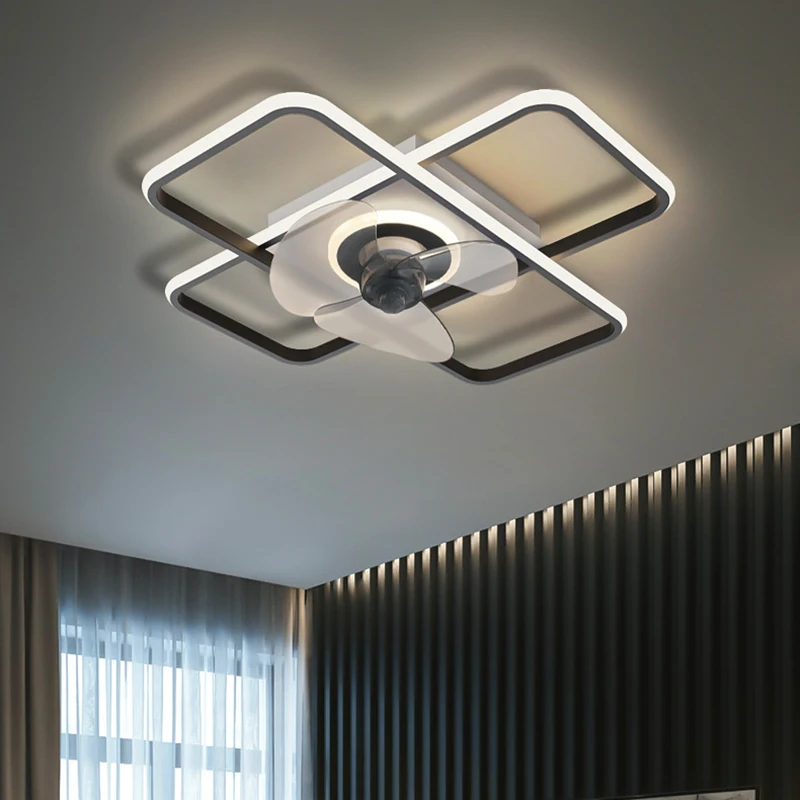 

Lamp Led Art Chandelier Pendant Ceiling Fan With Light Nordic bedroom decor restaurant dining remote control