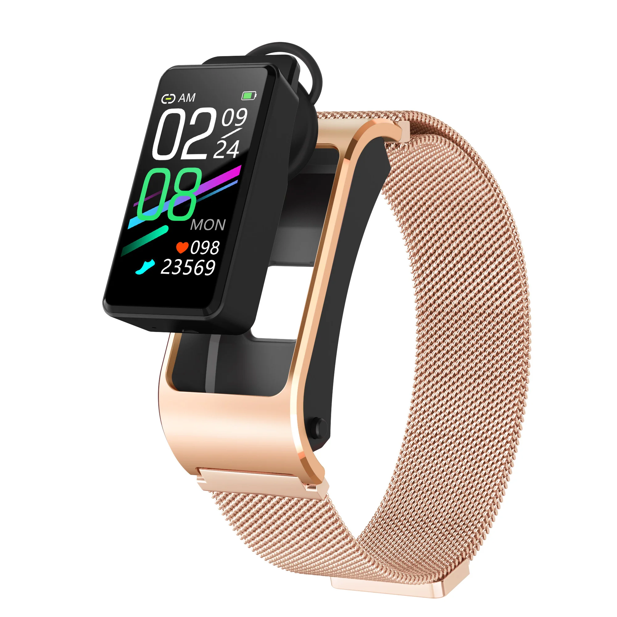 Fashion Bracelet Waterproof Bluetooth Headset Call Smart Swatch Call reminder Heart Rate Body Temperature Monitor Smart Band
