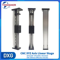 cnc linear guide stage rail 3d printer motion slide table xyz 100 200mm effective stroke linear actuator module aluminium