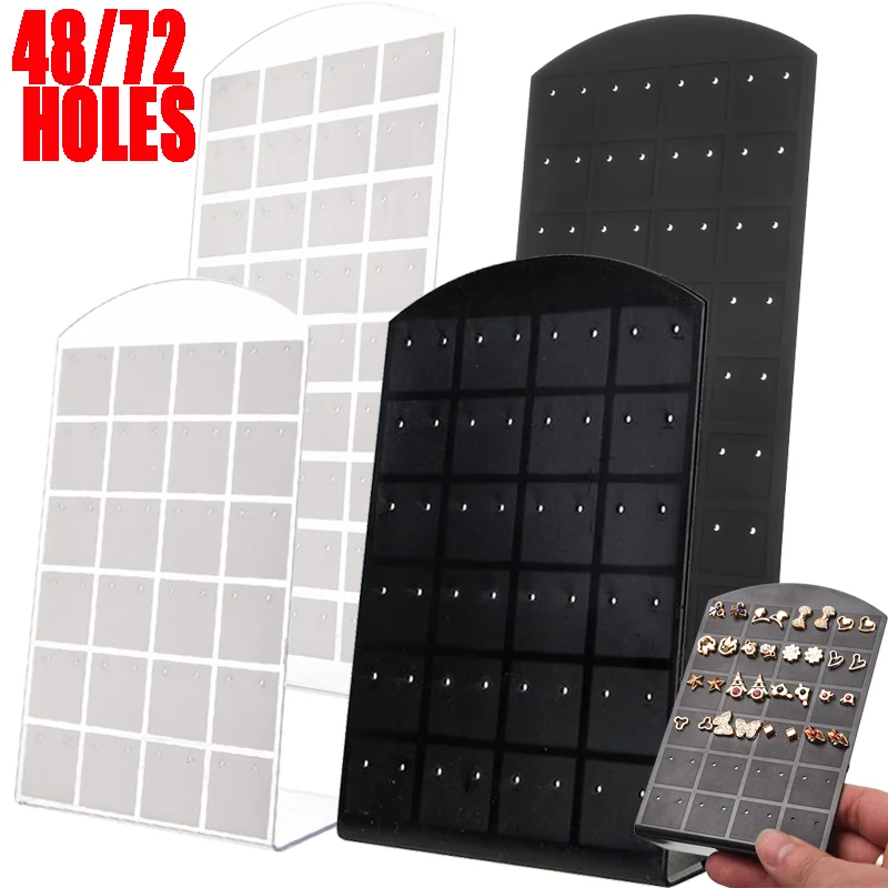 

Plastic Earrings Jewelry Black White Storage Rack Ear Studs Hanger Display Storage Rack Props Jewelry Display Desktop Management