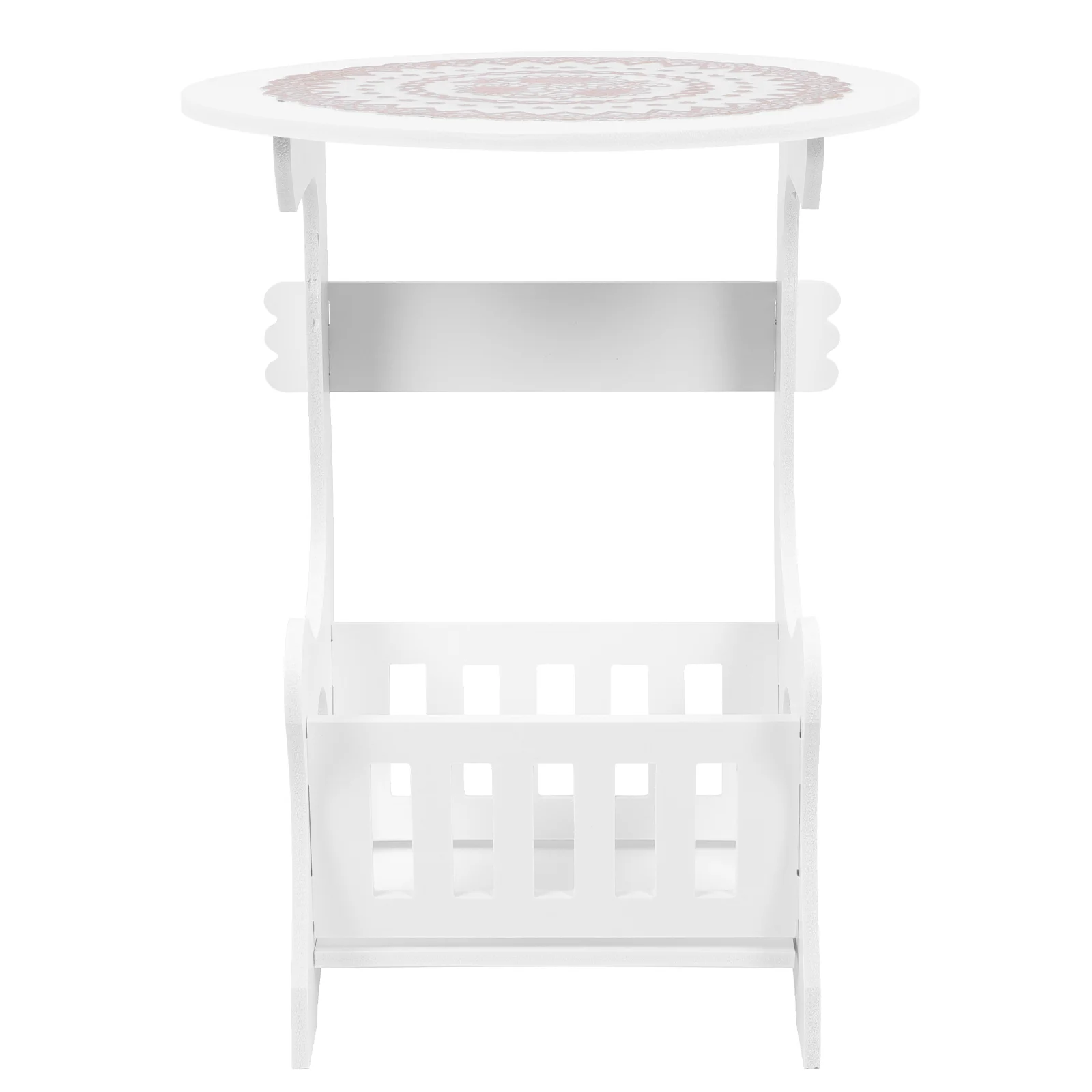 

Bedside Table Coffee Round European Style Locker Wood Tea Storage Cabinet Child