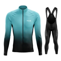 2022 huub spring autumn men long sleeve cycling jersey set breathable outdoor bike clothes ropa maillot ciclismo 19d gel pad