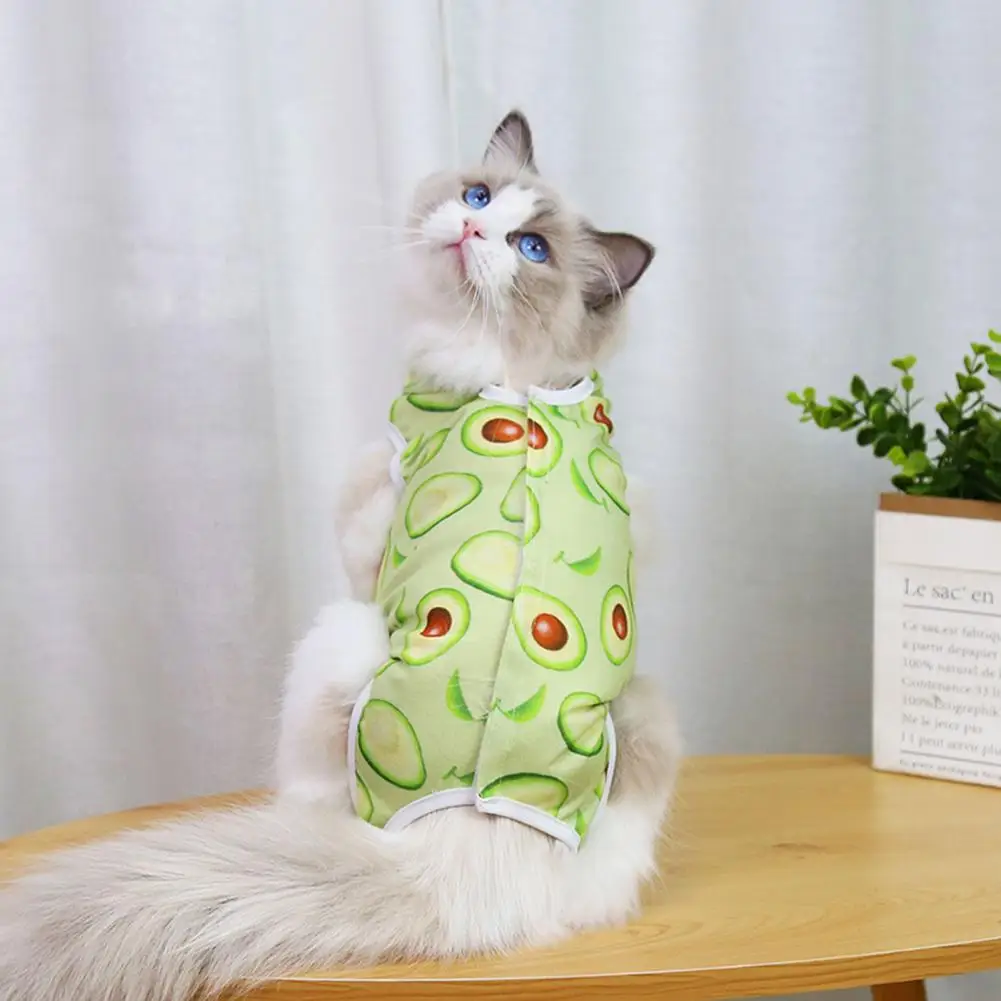 

Pet Shirt Cozy Pet Cat Postoperative Clothing Elastic Pet Pajama Suit