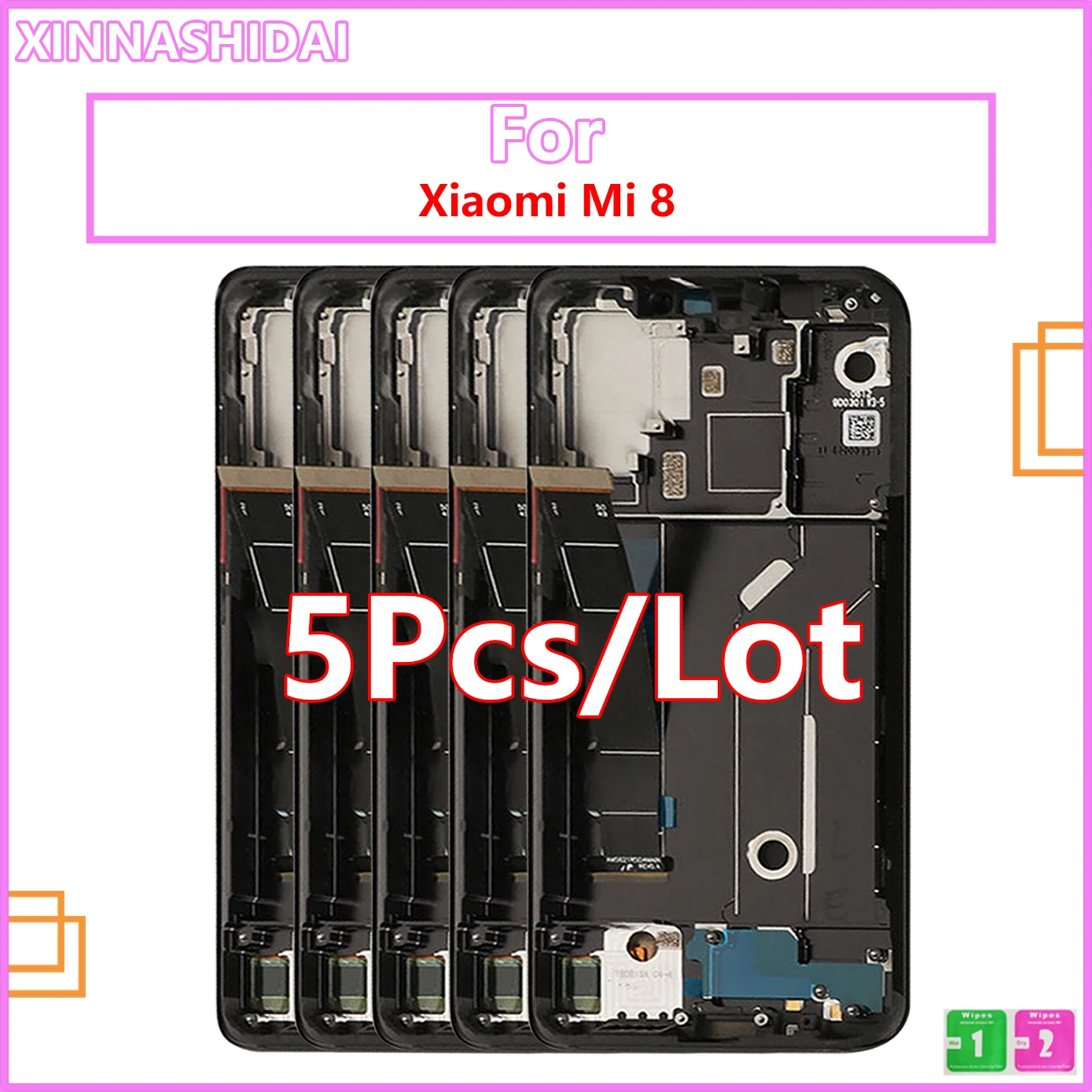 

5pcs/lot For Xiaomi Mi8 Touch Screen Digitizer Screen Repair Super AMOLED For Xiaomi Mi 8 LCD Display Screen Replace With Frame