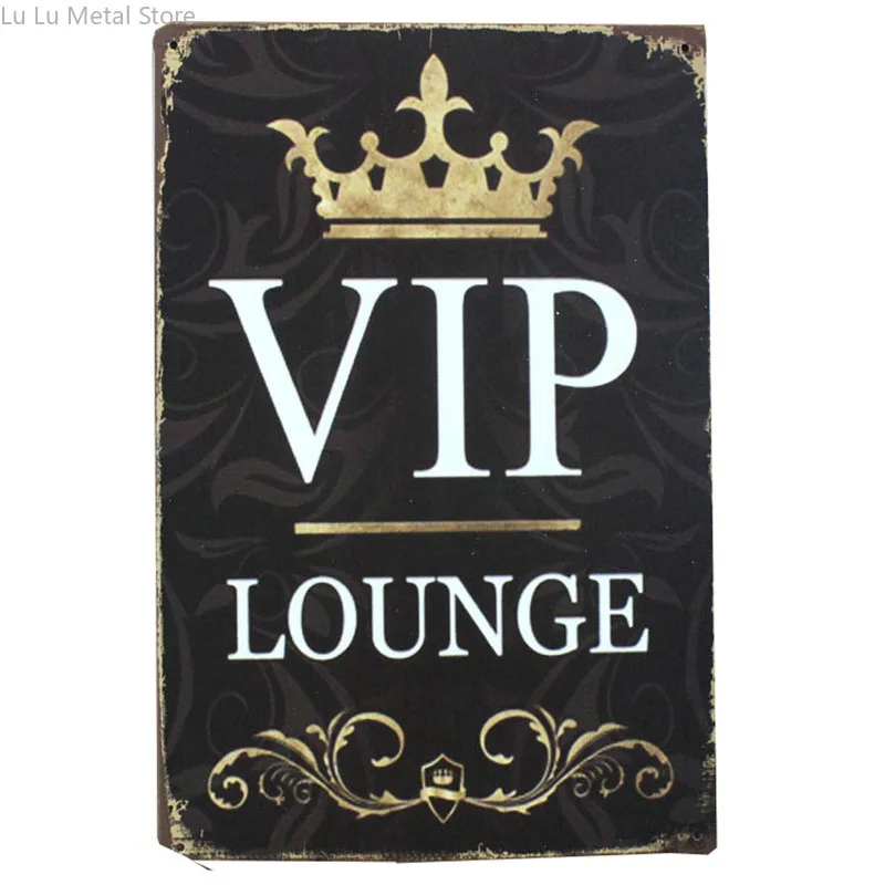 

Lounge Vip Bar Open Closed Metal Tin Sign Iron Painting Pub Cafe Wall Decor Art Poster Bar Decoration Wall Plate