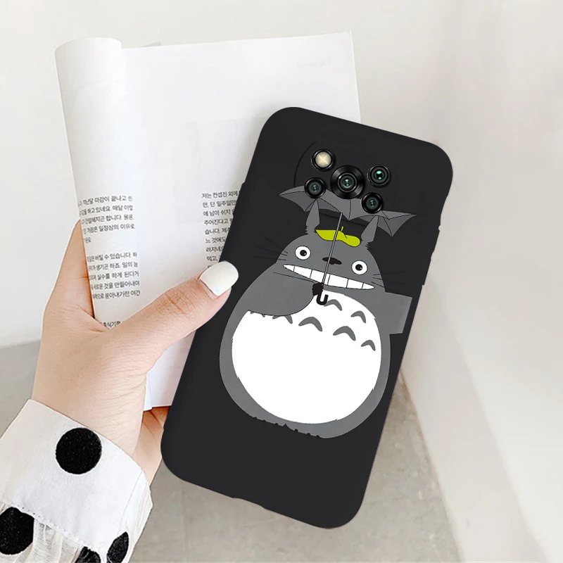 Милый чехол для телефона с аниме Тоторо Poco X3 Pro X 3 NFC жидкий силиконовый защитный