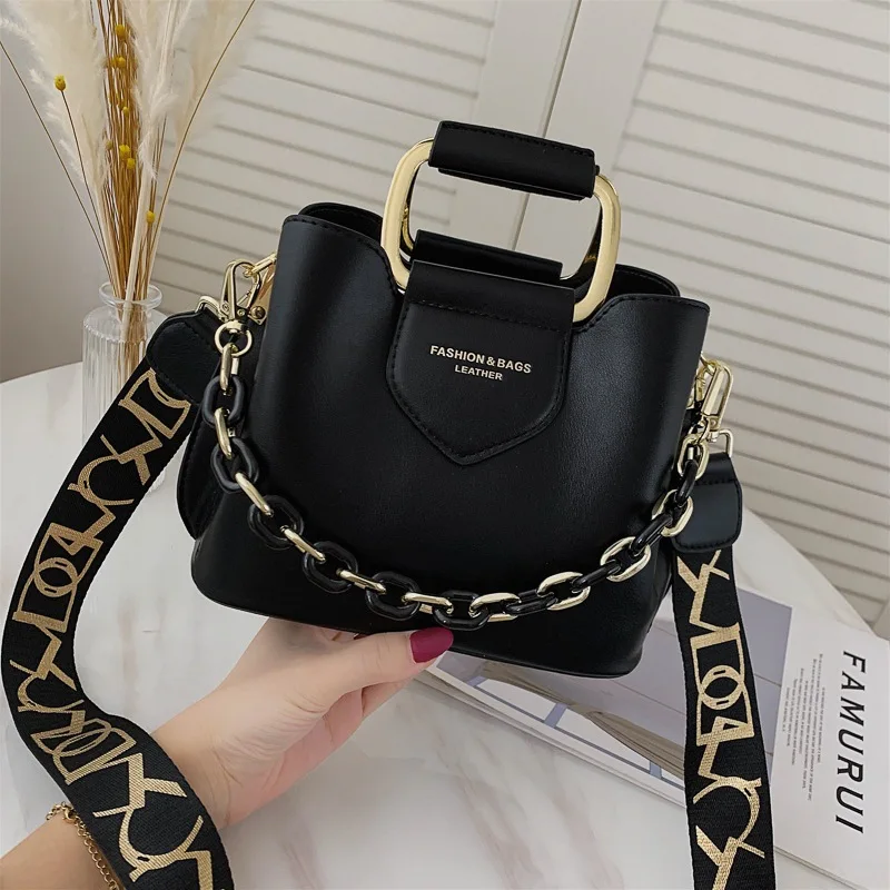 

Winter New Women Top-handle Mini Bucket Bag Pure Color Luxury Designer Handbags Quality Leather Messenger Shoulder Cross Bag