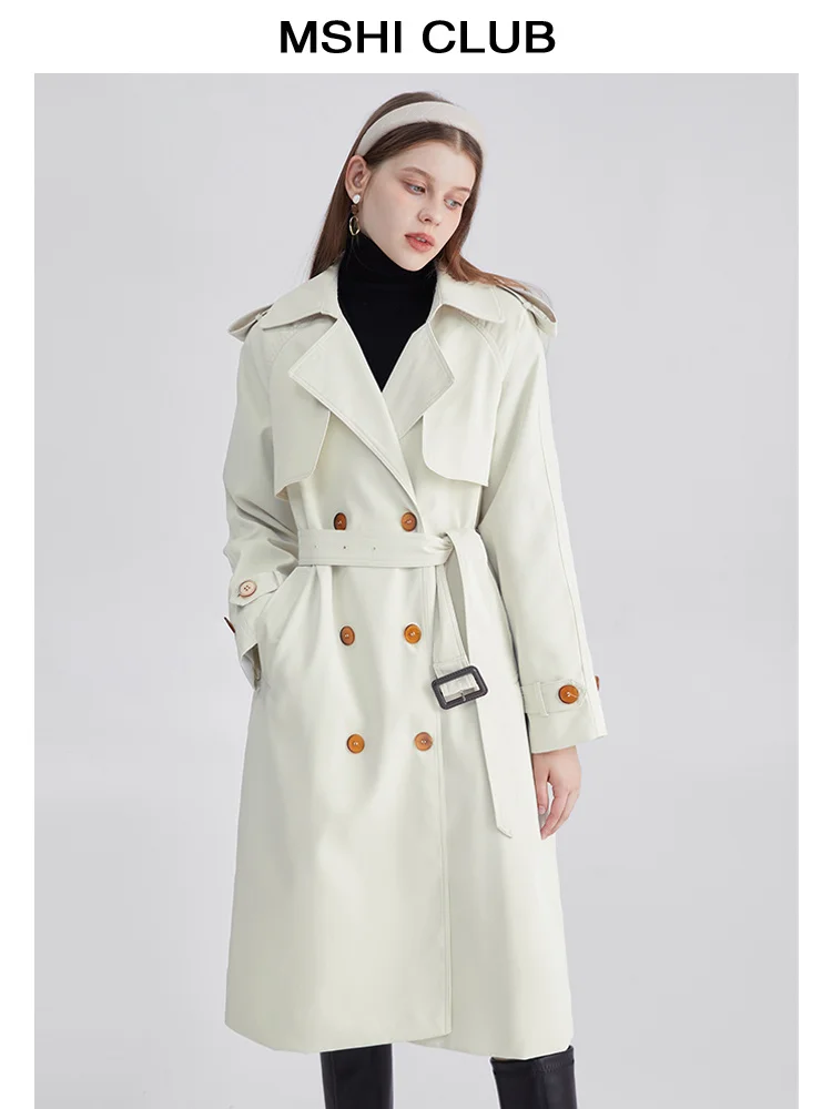 High Quality Trench Coat Women's Coats On Offer With Free Shipping New Leisure Mid Long Double Breasted Coat Spring Autumn 2022