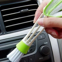 1pc multi purpose long 2 in 1 double slider car air conditioning outlet clean brush window blinds keyboard brush cleaning tool