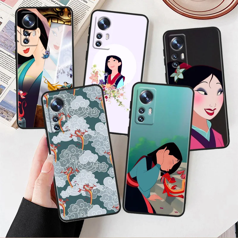 

Anime Cartoon Mulan Phone Case For Xiaomi Mi 13 10S 10 9T 9SE 8 Mix Play A3 A2 A1 CC9E Note 10 Lite Pro Black Cover