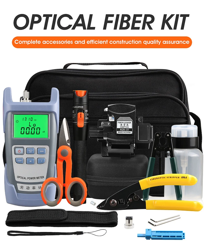 

16PCS/set FTTH Fiber Optic ToolKit with New AUA-X1 Fiber Optical cleaver and 5KM Visual Fault Locator CFS-3 Stripper