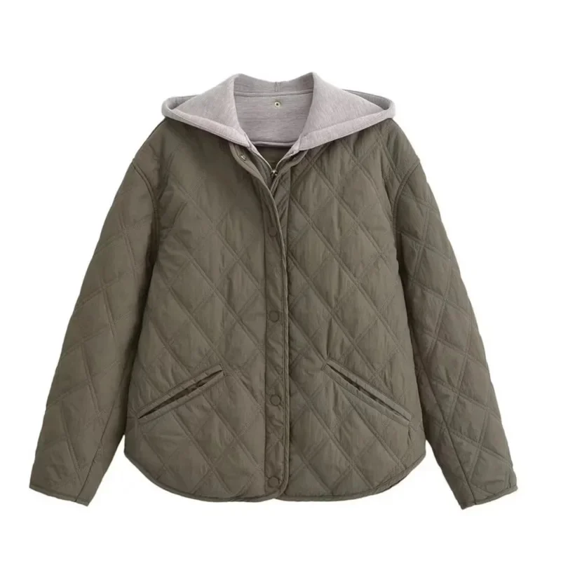Хлопковая куртка с капюшоном европейская Америка женская одежда 24 осенне-зимняя