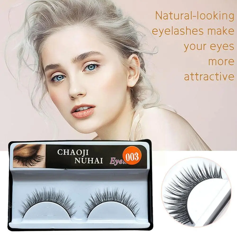 

1 Pair False Eyelashes Natural Cross Cotton Stalk Black Eyelash Eyelash Fake Eye Fake Makeup Lashes Extensions Handmade Lon C5H1