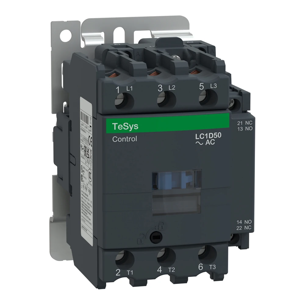 Черный LC1D50LE7 Электрический магнитный контактор переменного тока 3P 3NO LC1-D50LE7 50A 208 В