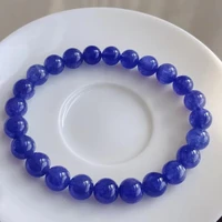 natural tanzania tanzanite gemstone clear beads bracelet 7 7mm fashion tanzanite healing genuine aaaaaa