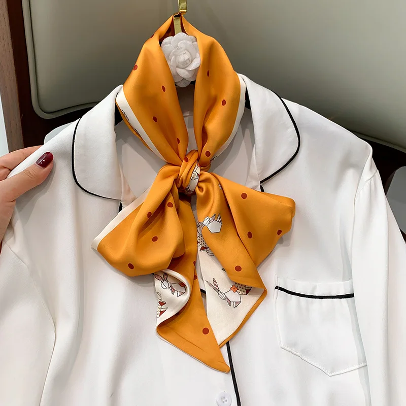 

Женские французские шарфы на шею, весна-осень 2022, маленькая Длинная женская сумка с двойным принтом, ленточный ремень для брюк