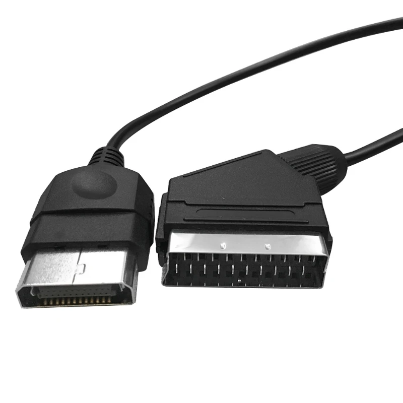 Черный 1 8 м/6 футов 24Pin RGB Scart AV кабель со свинцовым Аудио Видео коннектором для