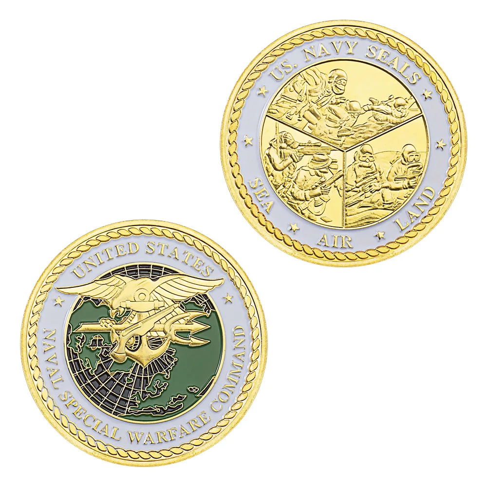 Военно-морские спецкомандные котики США, коллекционная позолоченная сувенирная монета, памятная монета, монета