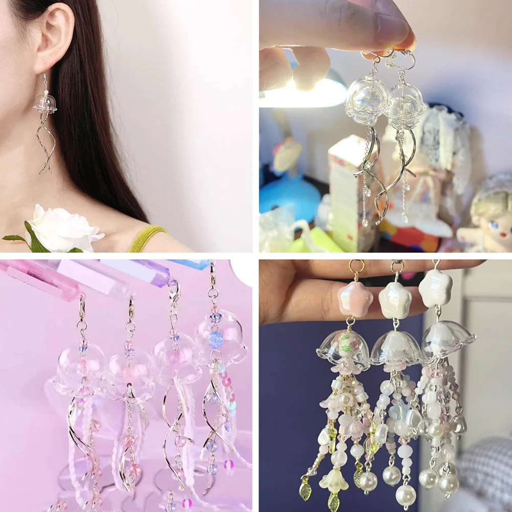 10 шт. прозрачные многолепестковые цветочные бусины торцевые крышки стеклянные