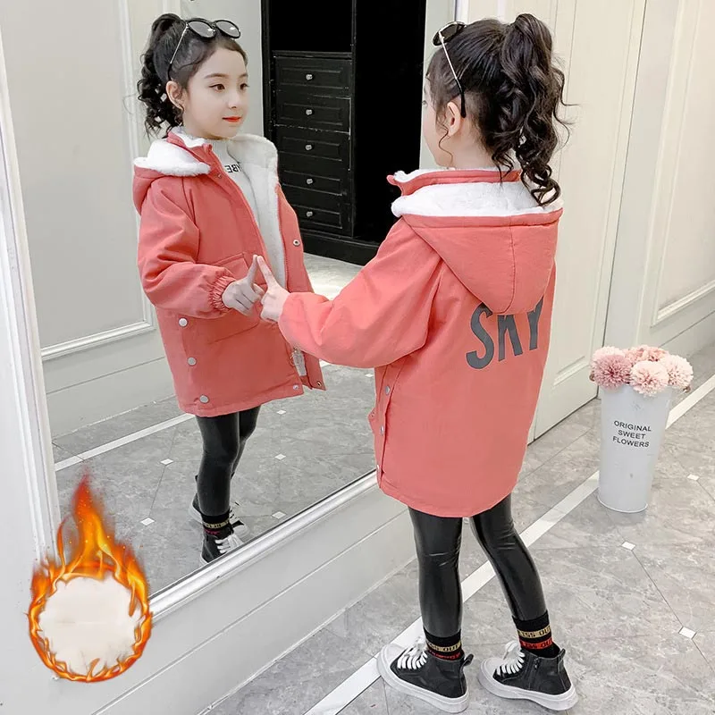 ZOETOP зимняя детская утепленная хлопковая куртка для девочек бархатные парки на