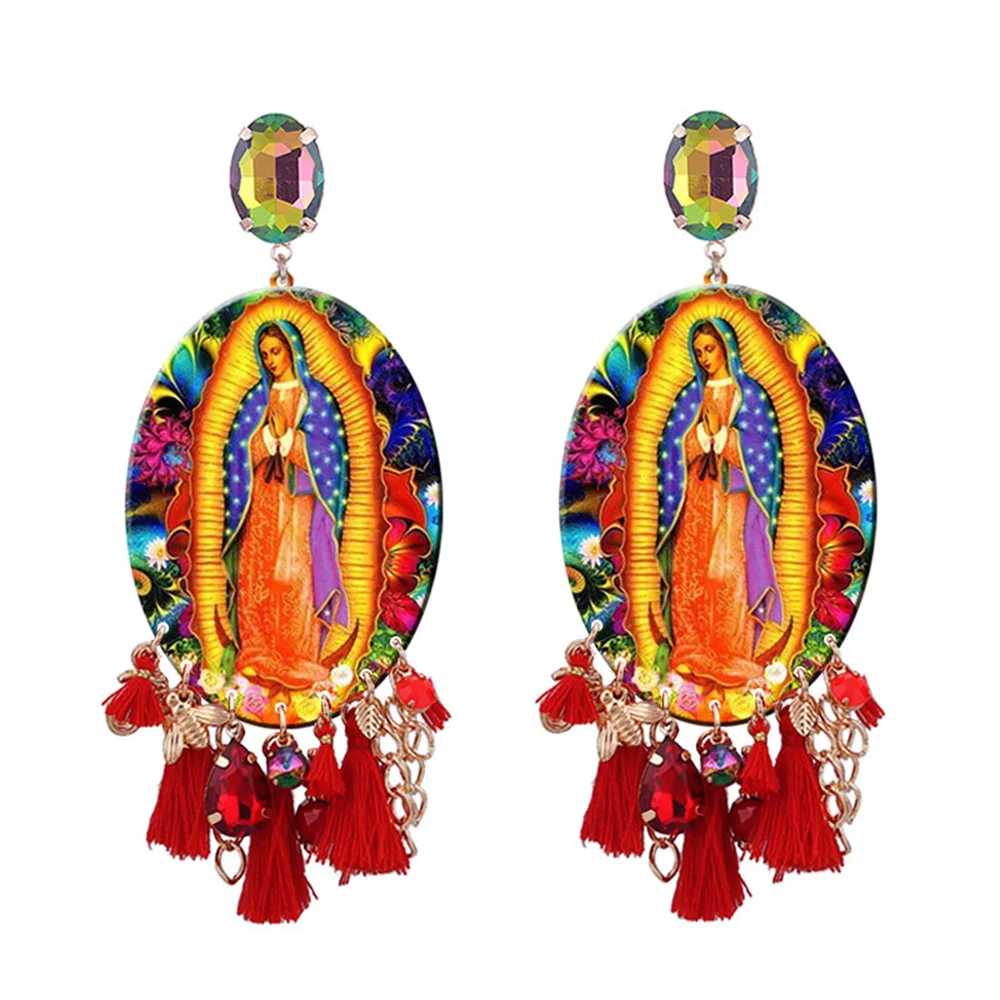 

Big Angel Pendants Tassel Earrings For Women Crystal Statement Earrings Fashion Jewelry Oorbellen Brincos Wholesale