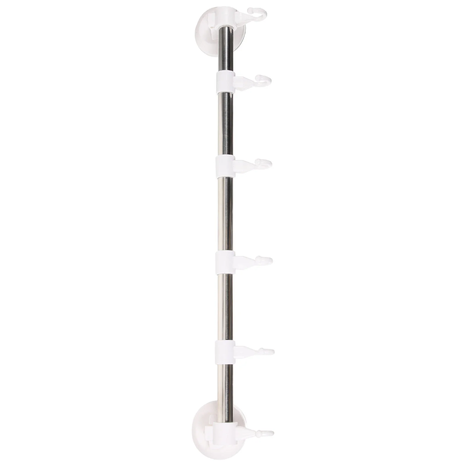 

Wall Mount Towel Rack Adjustable Towel Bar Suction Cup Towel Hanger with 6 Hooks