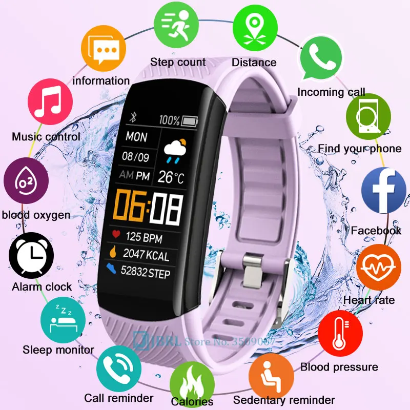 

Смарт-часы C5S с пульсометром, тонометром, водонепроницаемые