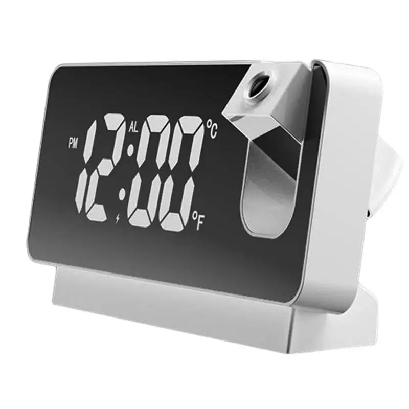 

Projection Clock Digital Alarm Clock With 180 Projector Digital Alarm Clock Temperature Display 4-Level Dimmer Clear LED Display