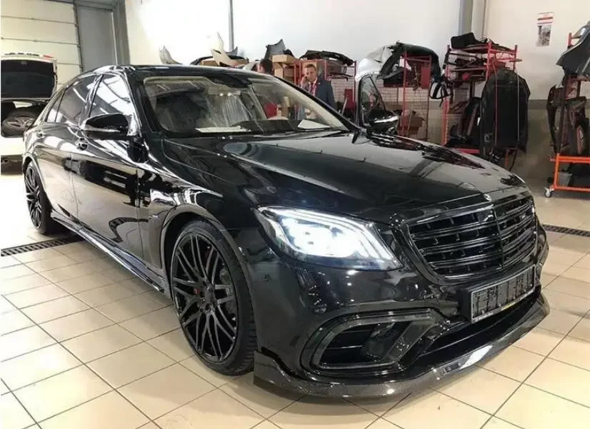 Для Mercedes Benz W222 S63 S400 S500 S600 Передний бампер из настоящего углеродного волокна