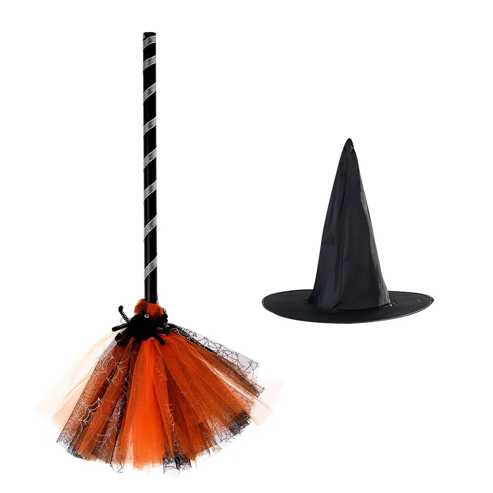 

Halloween Dress Costume Hat Broom Children's Place Girls Clothes Stage Performance Witch Witch's