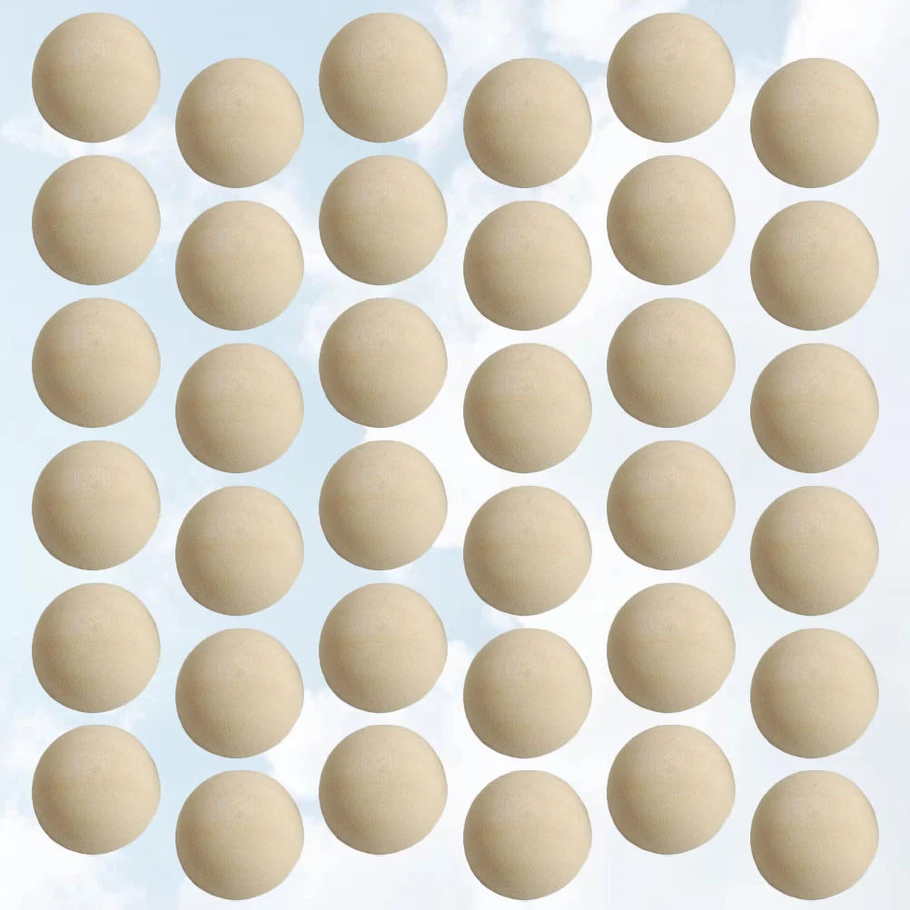 

50 Pcs Wood Crafts Kids Wooden Balls Painting Christmas Craft Decoration Unfinished Wood Balls DIY Wood Balls