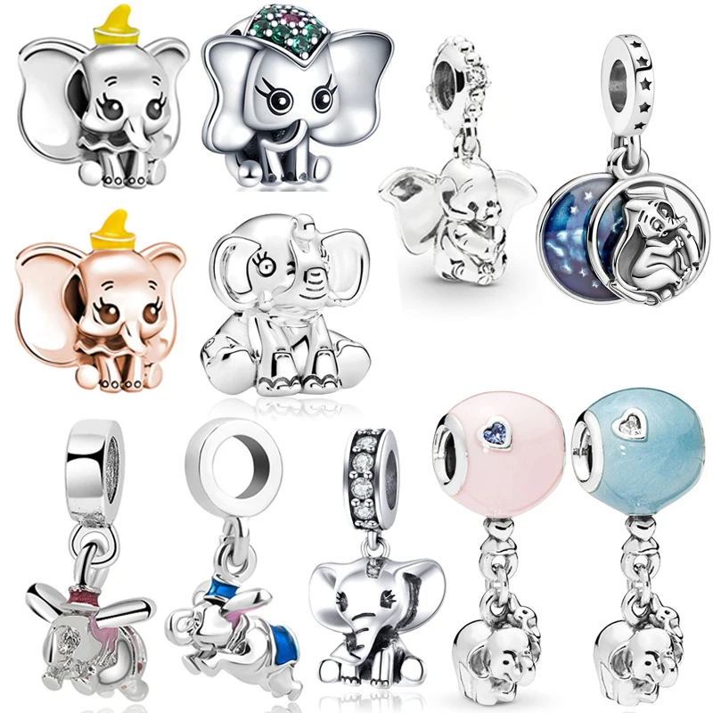 

Fit Pandora Charms Bracelet Men Cute Disney Dumbo Beads DIY Bijoux For Women Anime Cartoon Little Flying Elephant Pendant Bangle