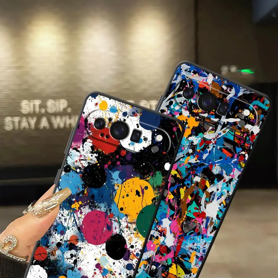 Фото Чехол для телефона Funda Phone Cover Case для Google Pixel 10A 10 9 Pro XL 6a 7a 9a 8a 6 7 8 Pro с абстрактным рисунком в виде брызг краски №5