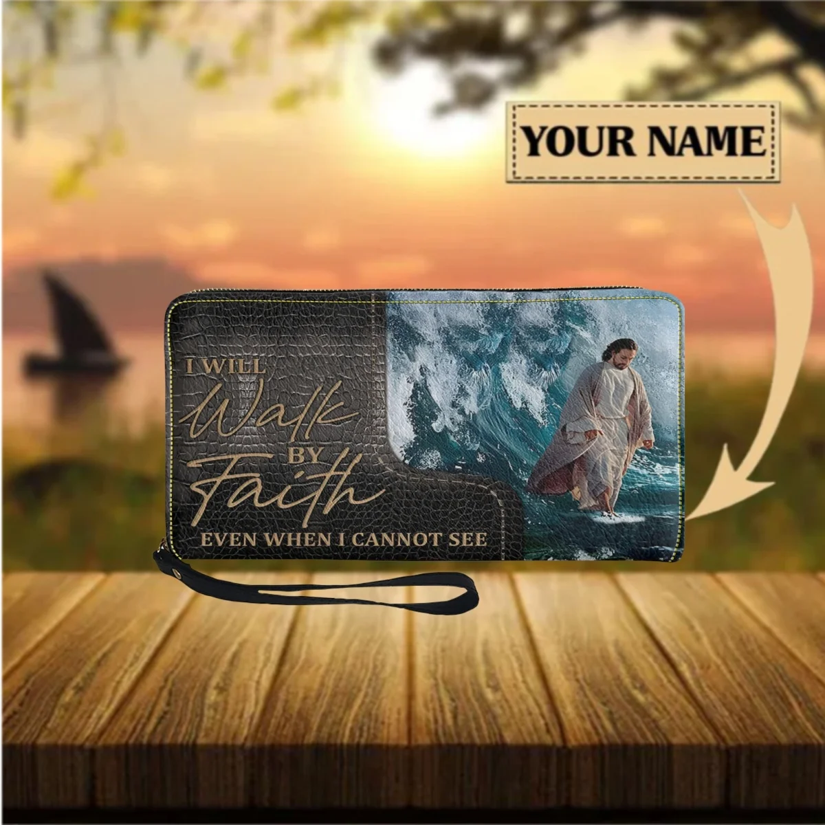 Женский кошелек из ПУ кожи с изображением Иисуса