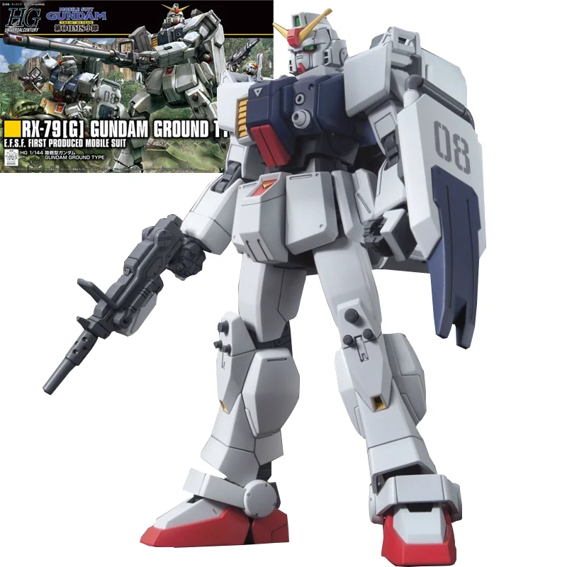 

Bandai Original HGUC HG RX-79 [G] GUNDAM GROUND TYPE 1/144 Anime Action Figure Assembly Model Gunpla Toys Gifts For Children