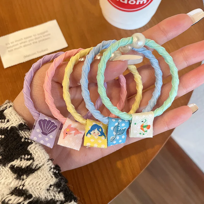 

Sweet Temperament Ponytail Pearl Hair Rope Hair Elastic Band Hair Band for Girls Hair Accessories ~~~ 5-Piece Set