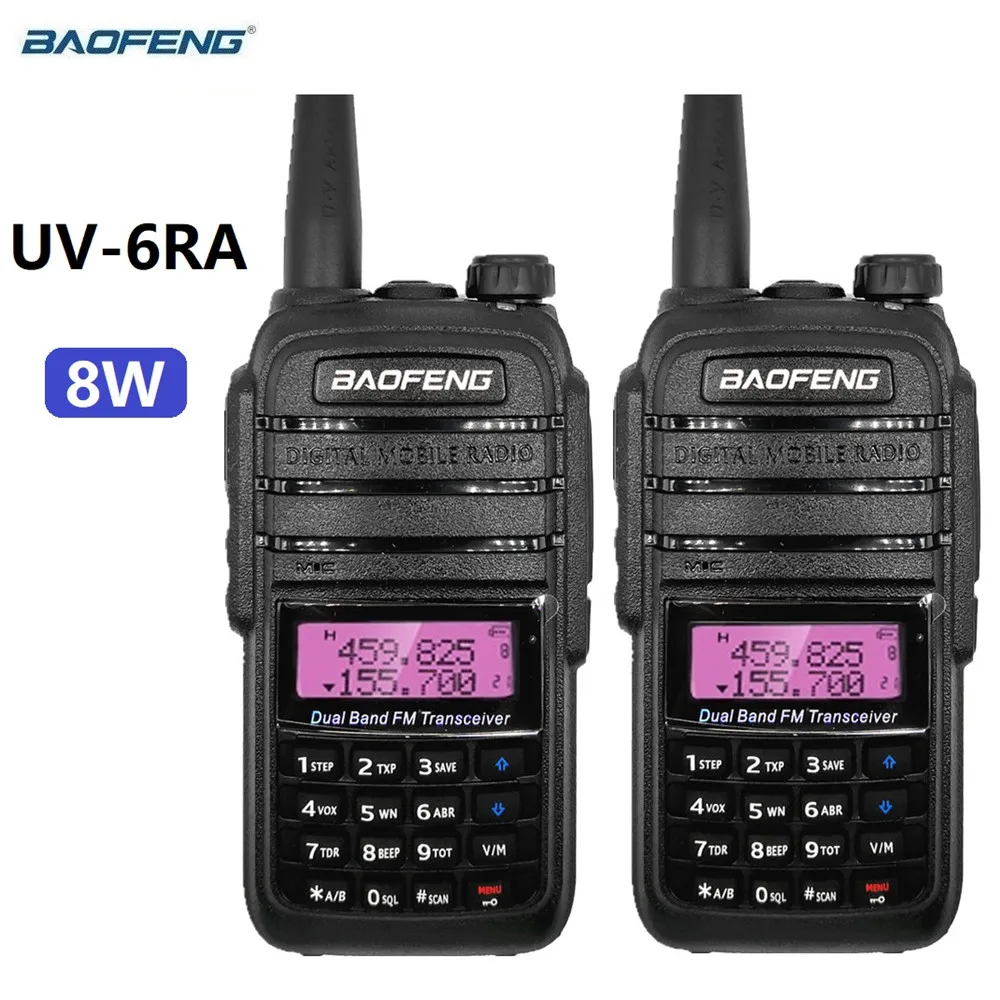 2pcs Baofeng UV-6RA 8W High Power Walkie Talkie VHF UHF Ham Radio Station uv 6ra Scanner Radio Amateur for Hunting Truckers New