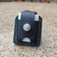 fashion multi style metal button handmade genuine leather kerosene oil lighter belt case waist bag for zp lighters man gift