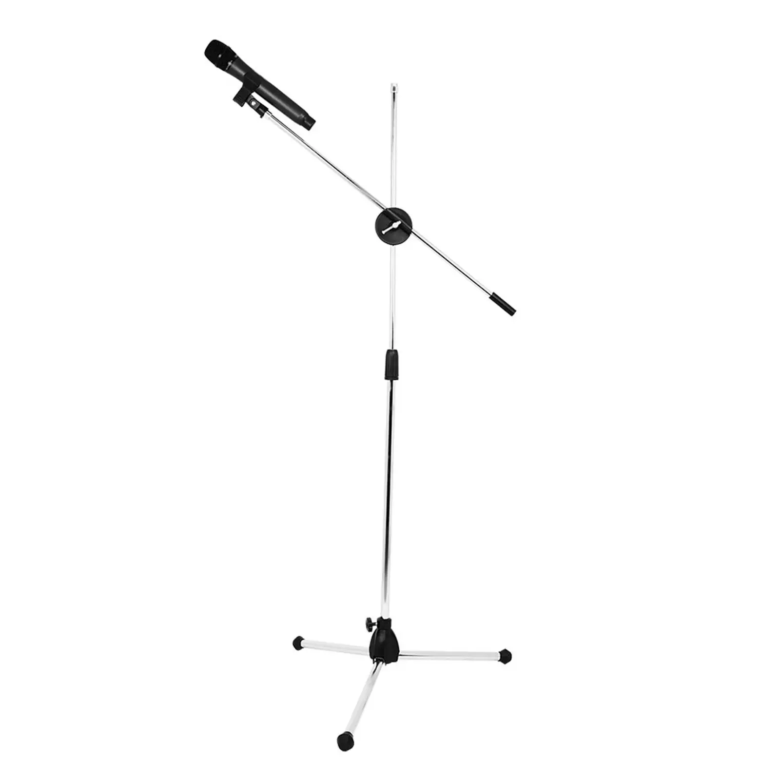 Professional Telescopic Microphone Stand Stage Mic Tripod Holder with 2 Mic Clip