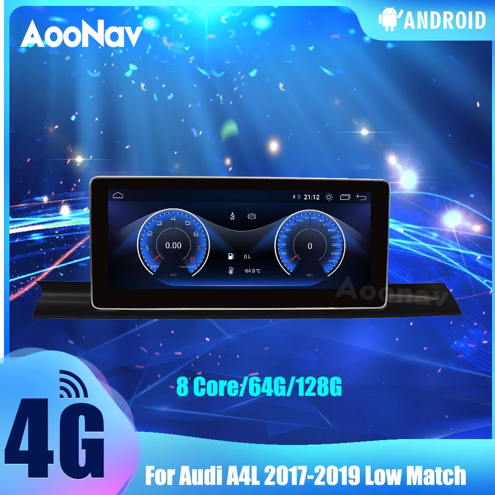 

2Din 128G For Audi A4L 2017-2019 Car Radio Low Match Touch Sceen Android 10.0 GPS Navigation Autoradio Multimedia Player